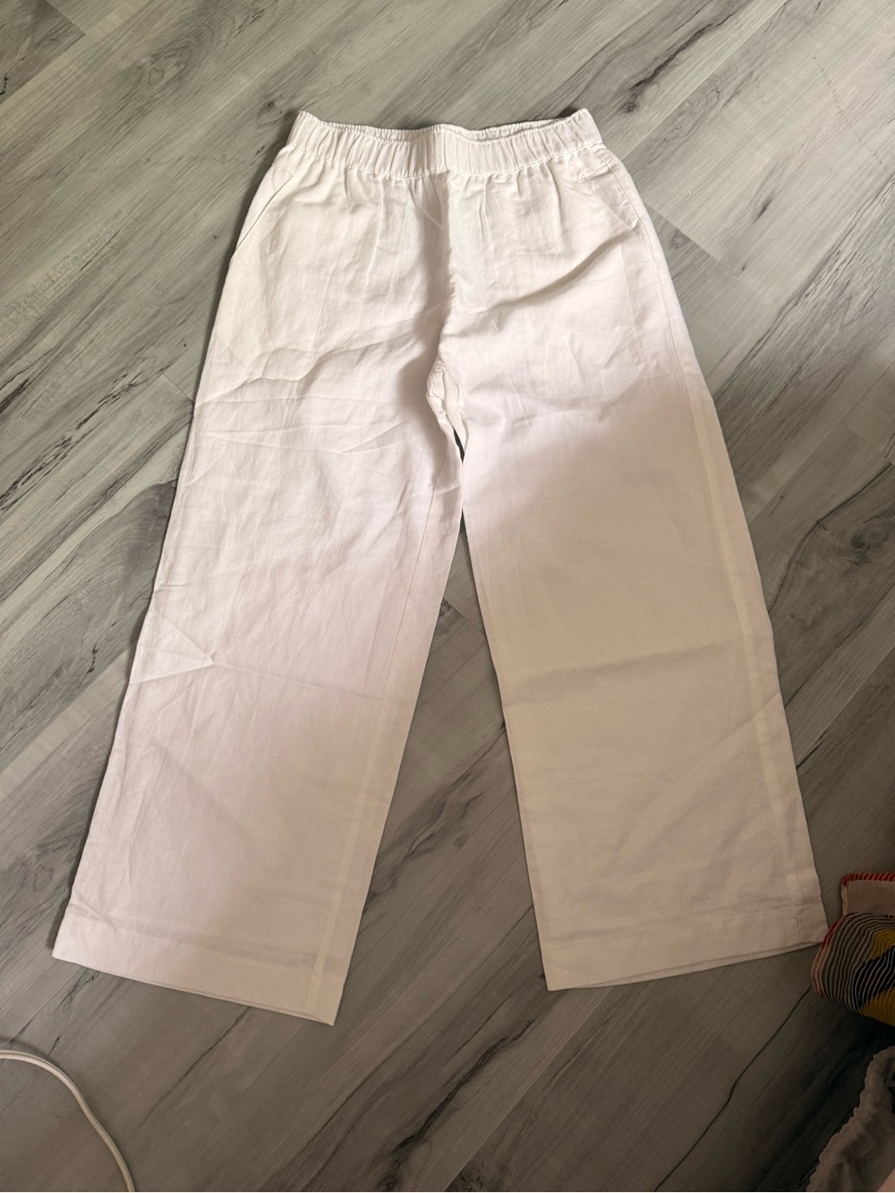 dylan White Wide-Leg Linen Blend Pants - Picture 2 of 5